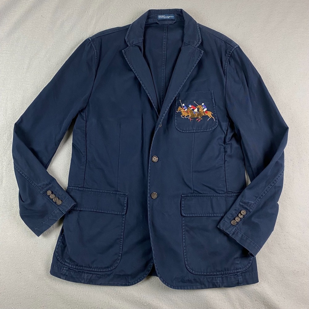 Polo Ralph Lauren mens blazer XL Triple Pony Summer Sport Coat embroidered
